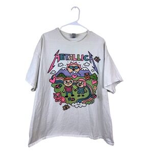 Metallica Sean Solomon Graphic T-Shirt Cream White Womens 2XL Ultra Cotton Tee